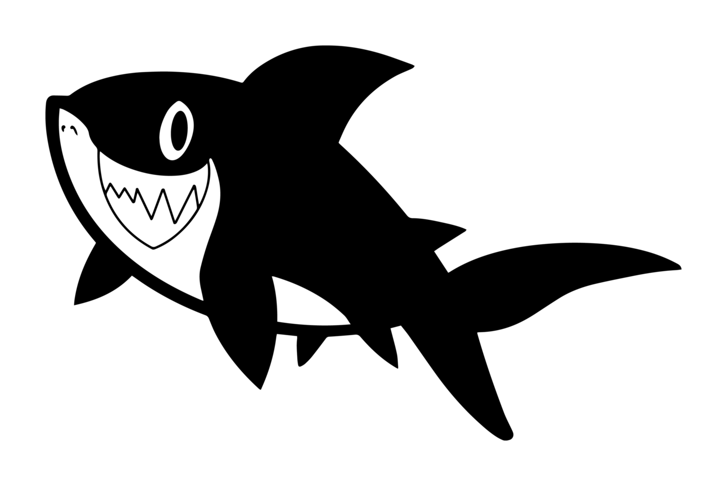 Swimming Smiling Shark Underwater png