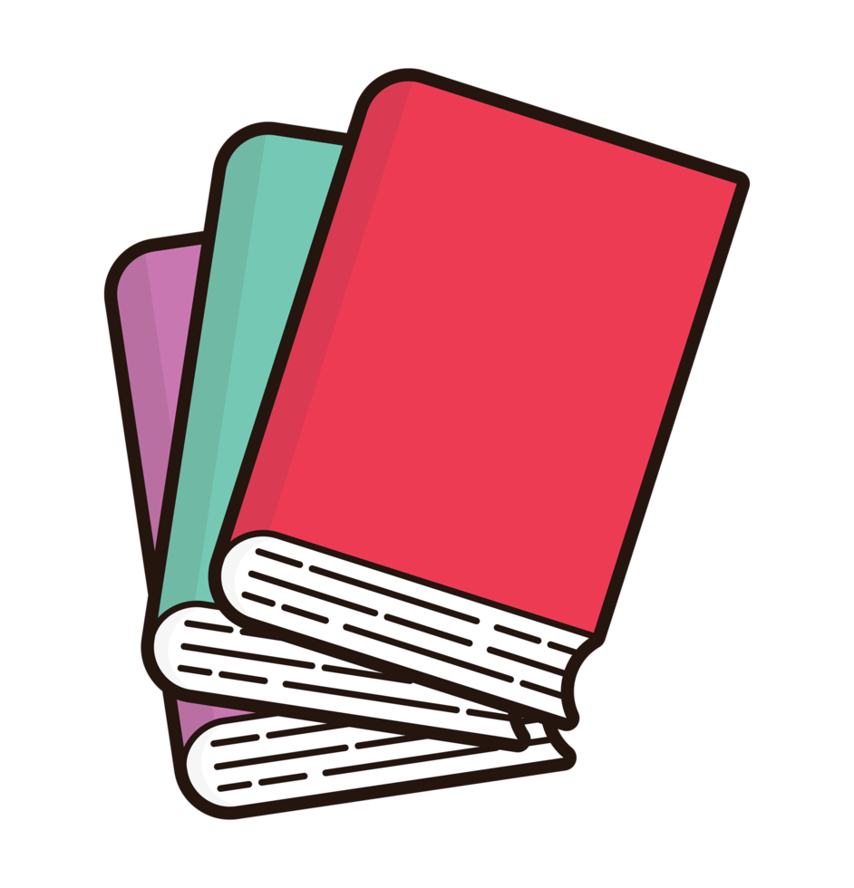 Illustration of Colorful Books Stacked Together png