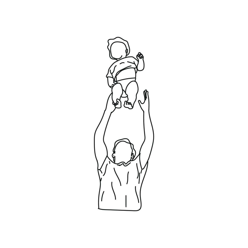 fathers day line art vector