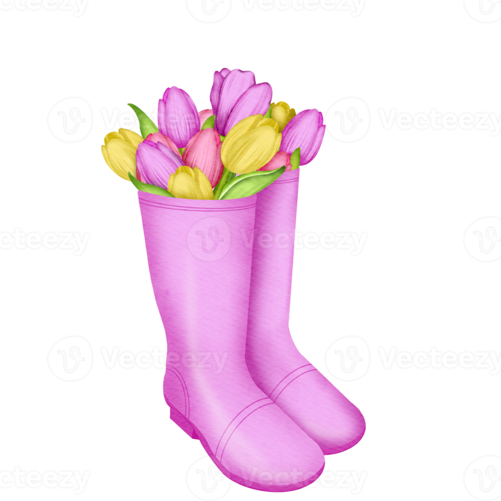 Tulip flower element png, Easter watercolor clipart Free PNG