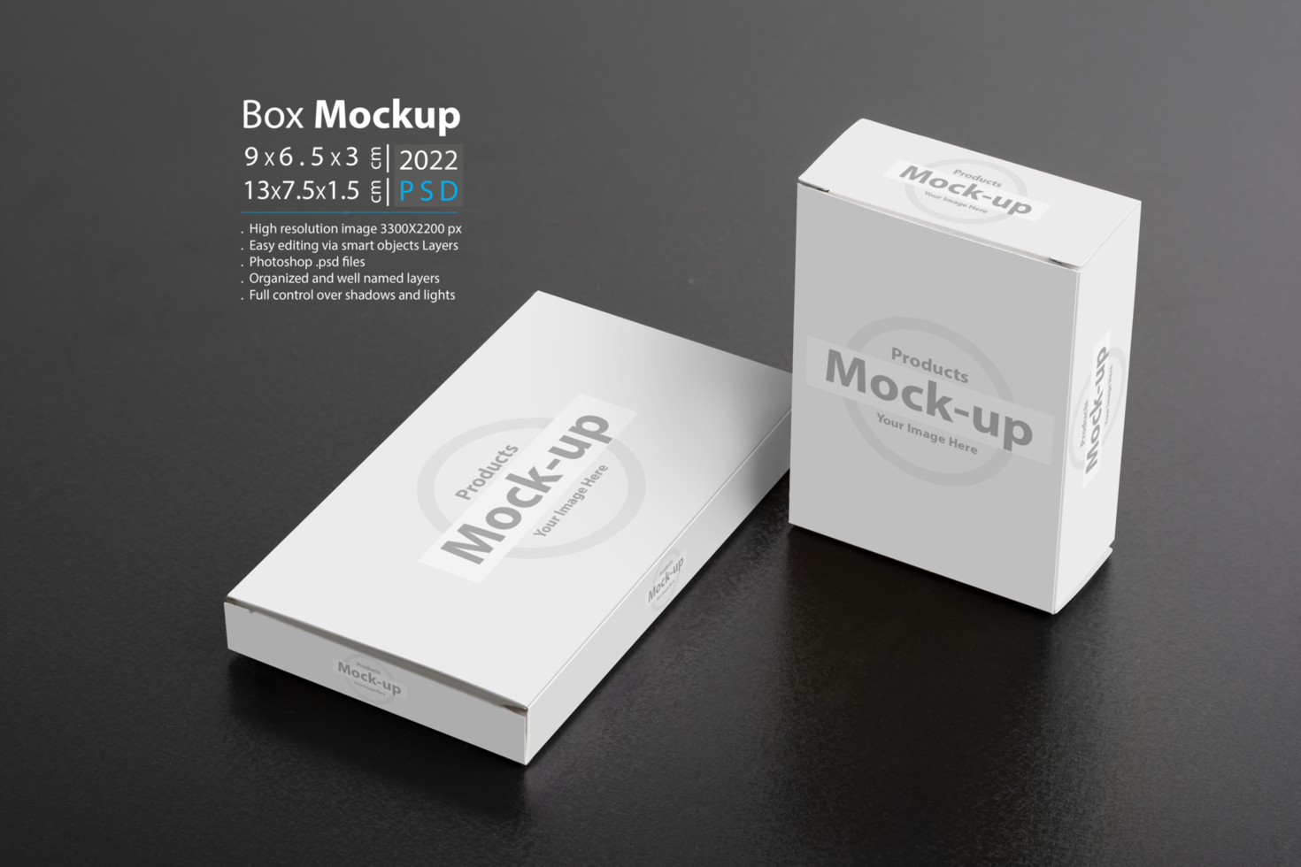 Two pillboxes packages on dark background psd