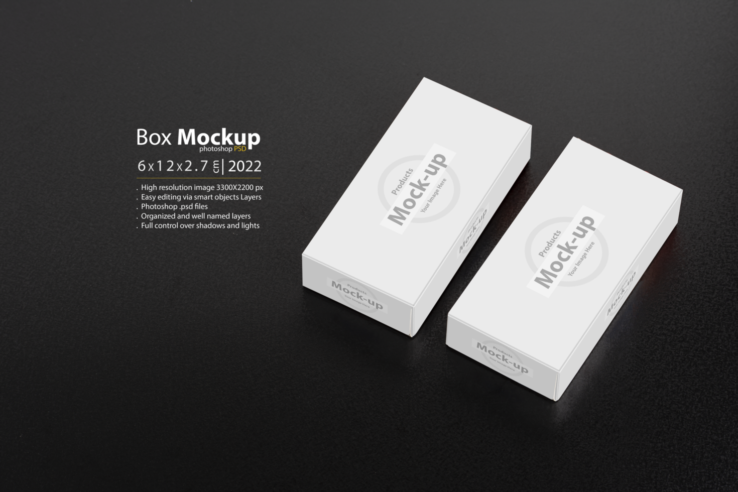 White boxes package on table psd