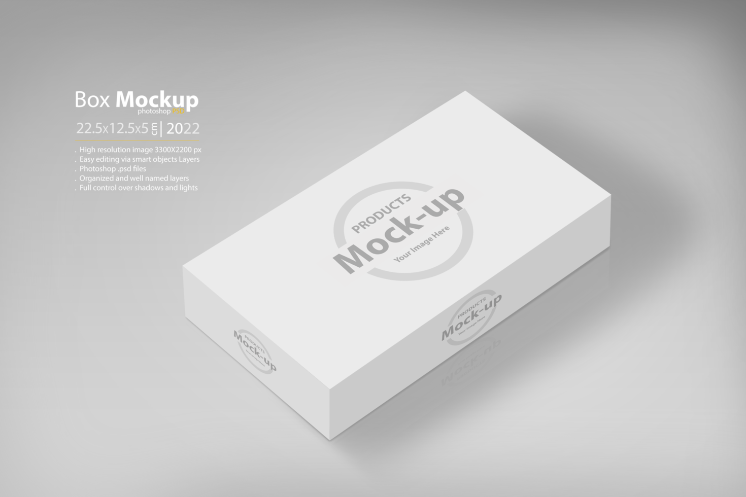 3D white box on ground psd