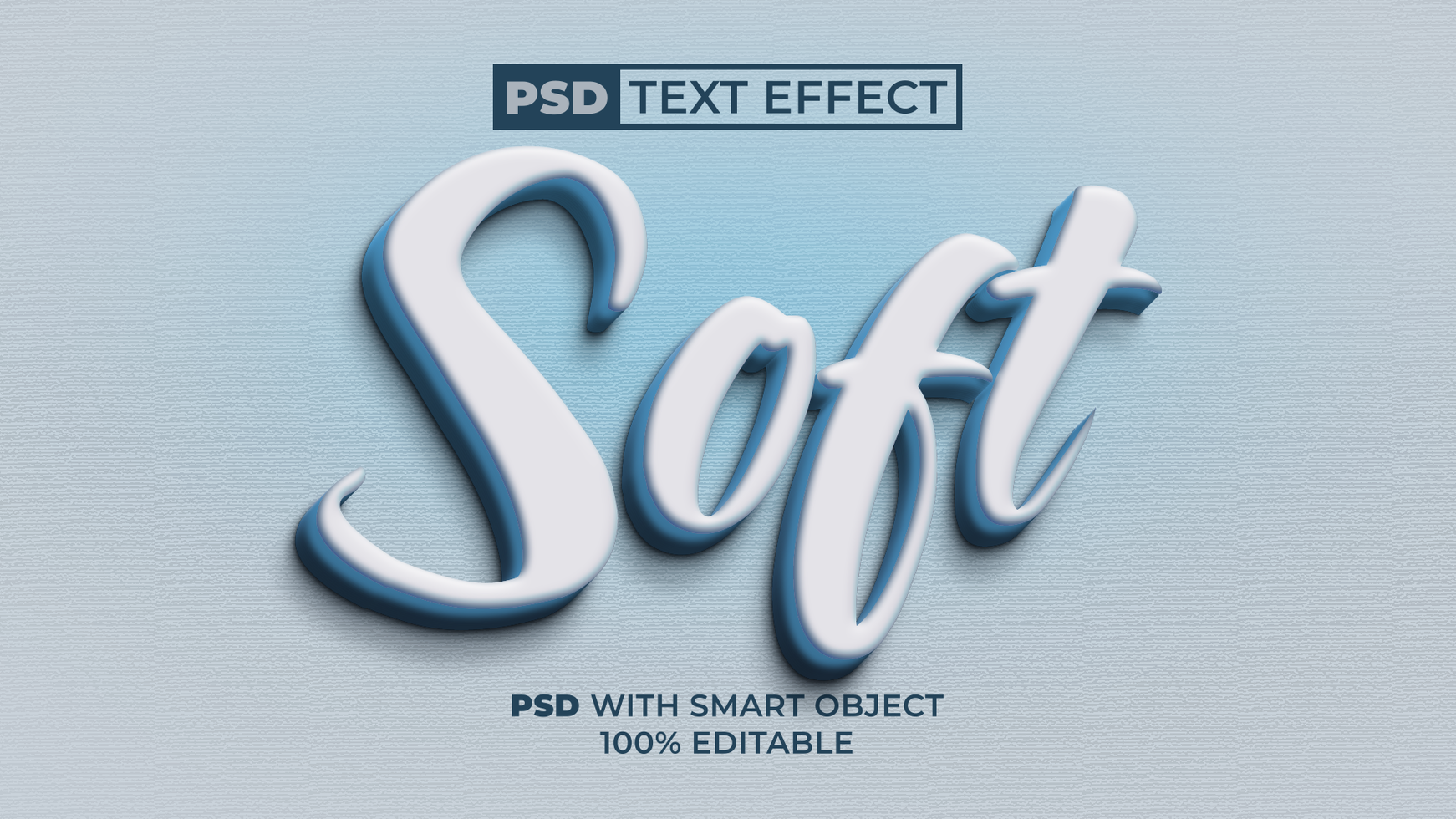 Soft text effect style. Editable text effect. psd