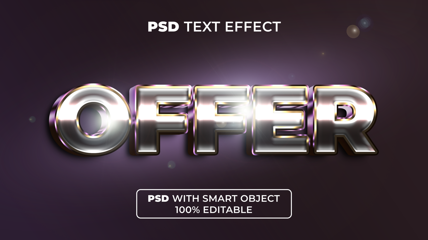 Offer text effect metal style. Editable text effect. psd