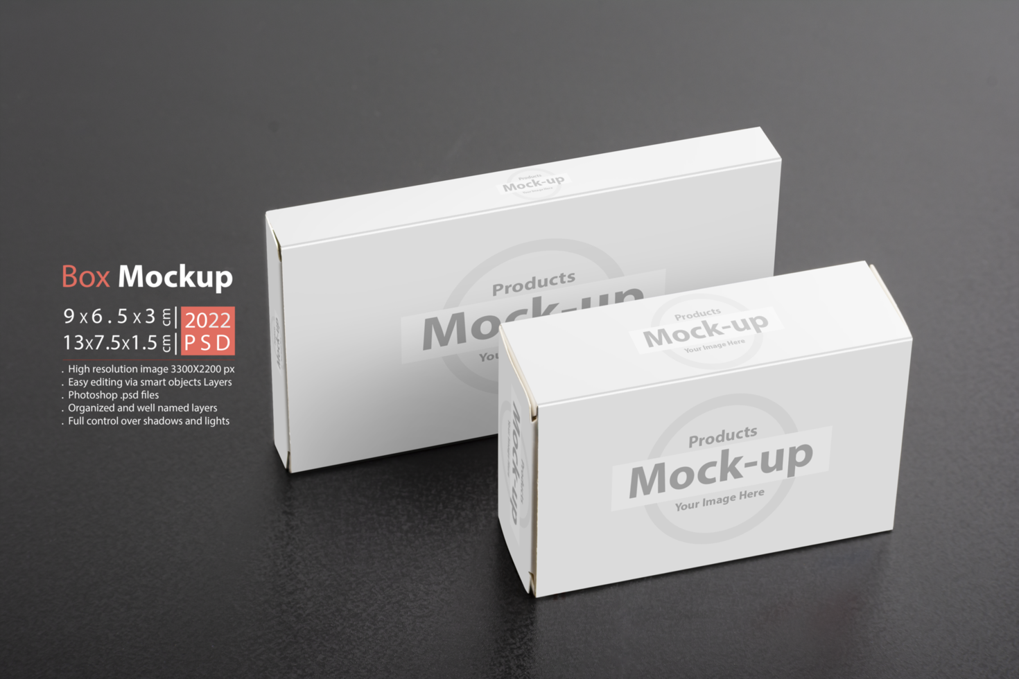 Two pillboxes packages on dark background psd