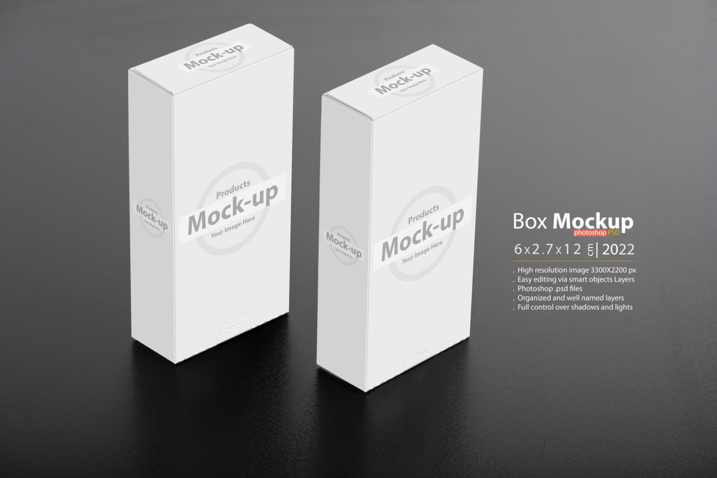 White boxes package on table psd