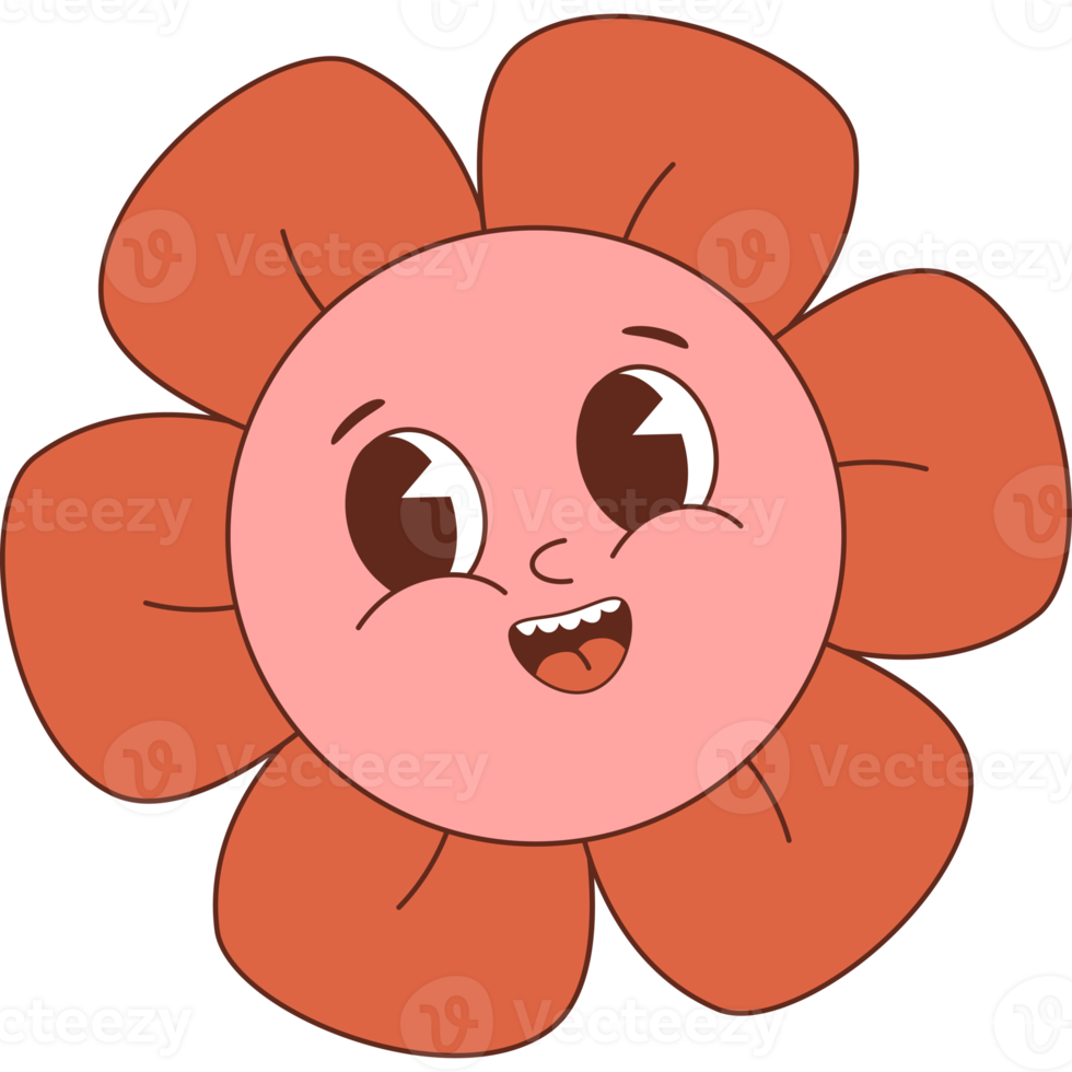Groovy red flower power png