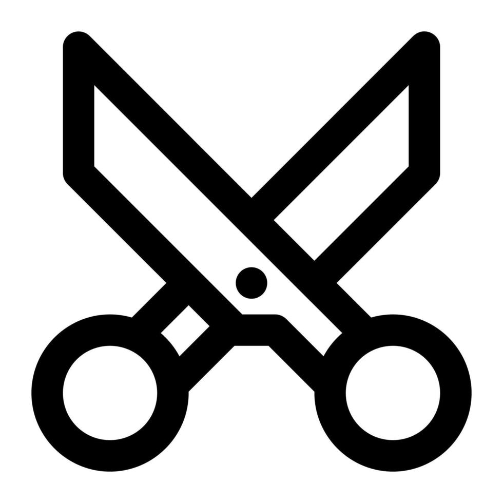 Isolated scissor in outline icon on white background. Gardening, haircut, cutting vector