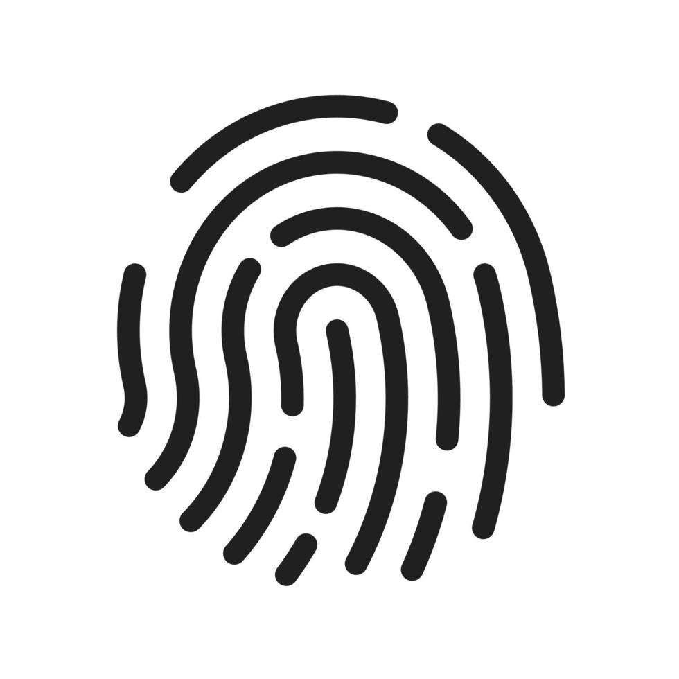 fingerprint icon Signature concept for password encryption. to protect