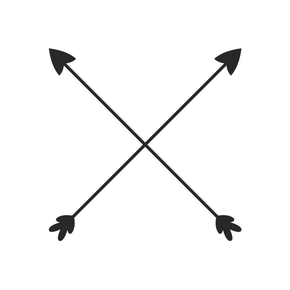 Hipster arrow cross in boho style tribal arrows vector