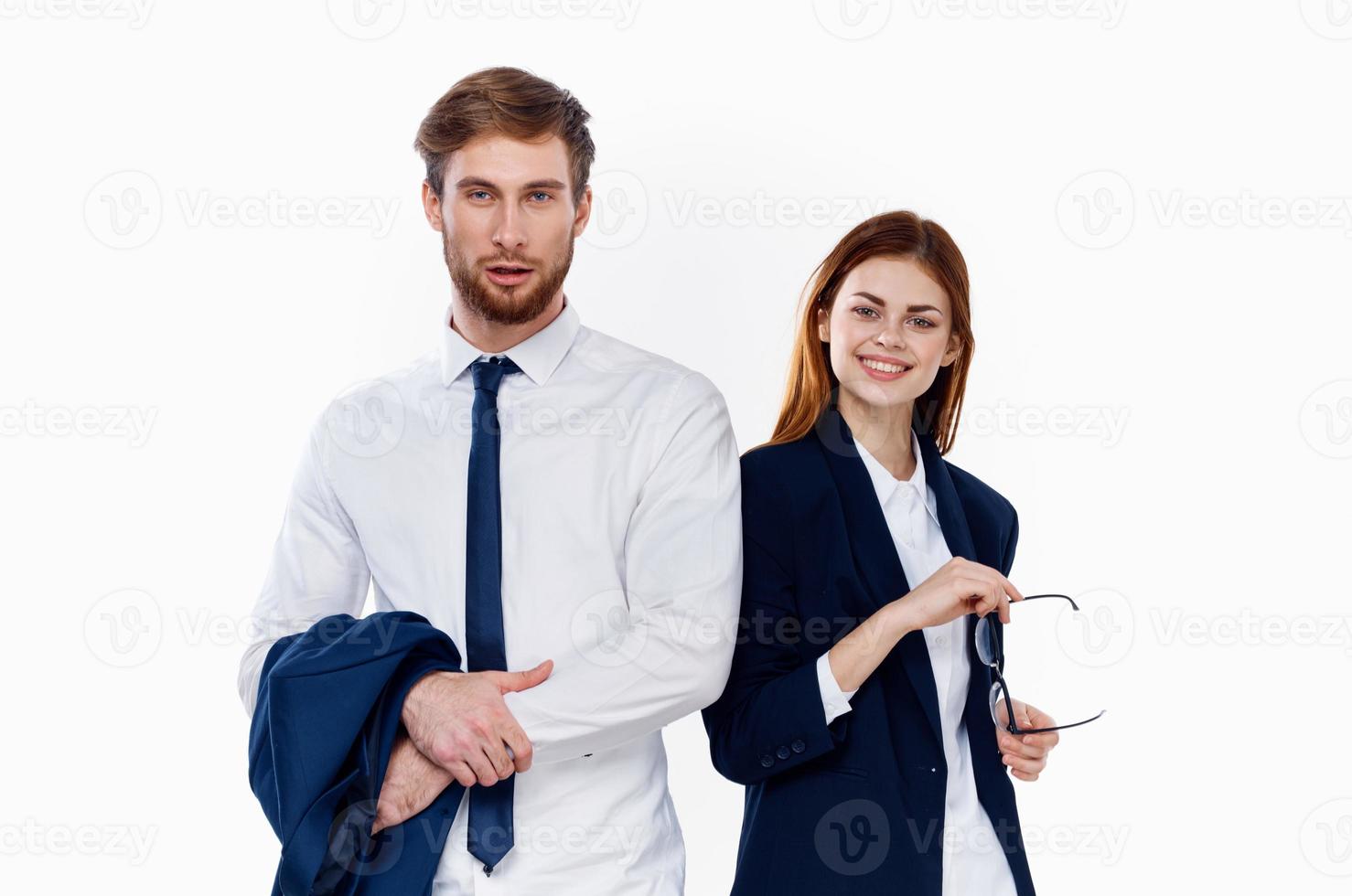 young couple work colleagues financial lifestyle communication photo