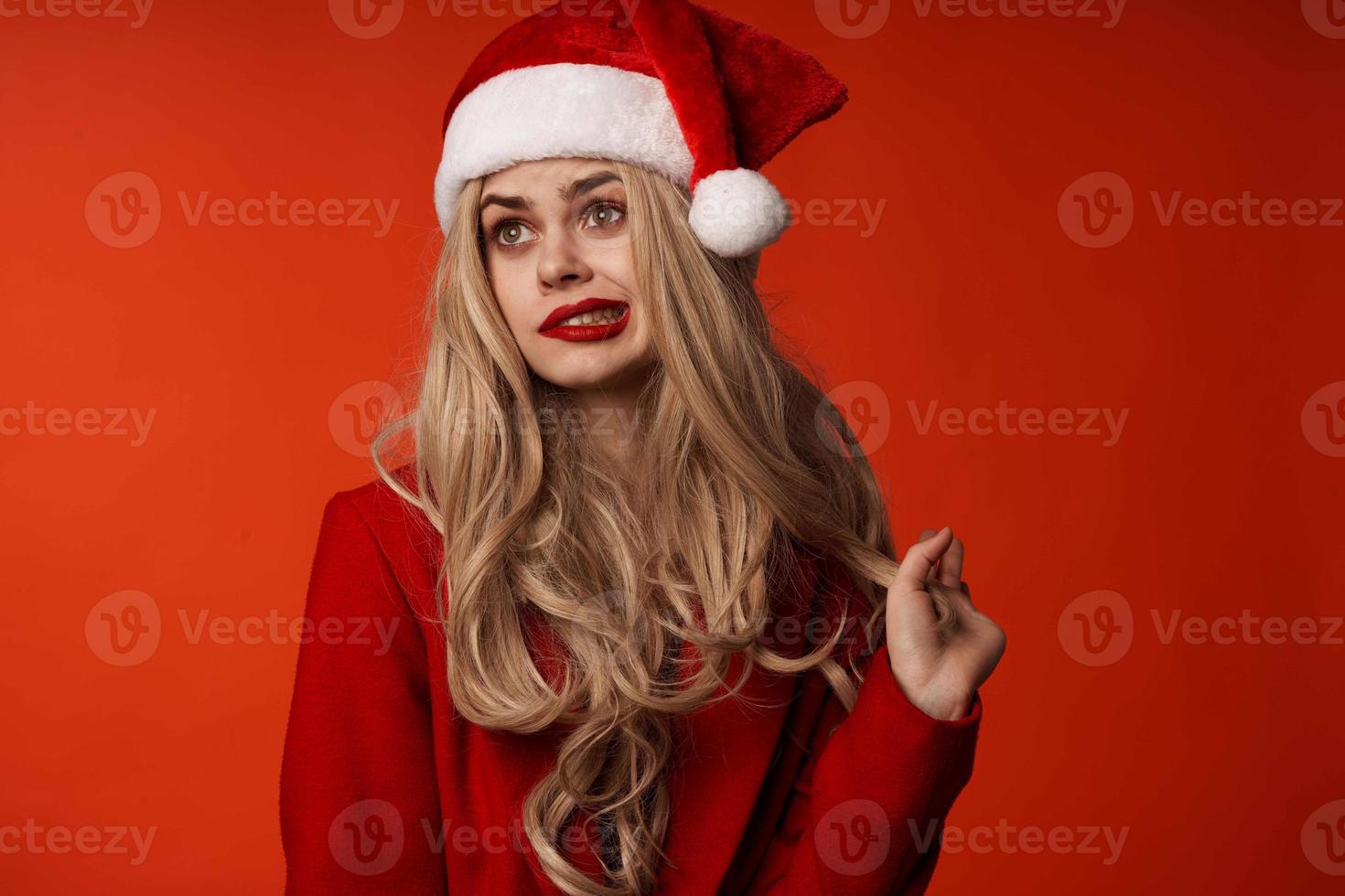 cheerful woman christmas holiday emotions party photo