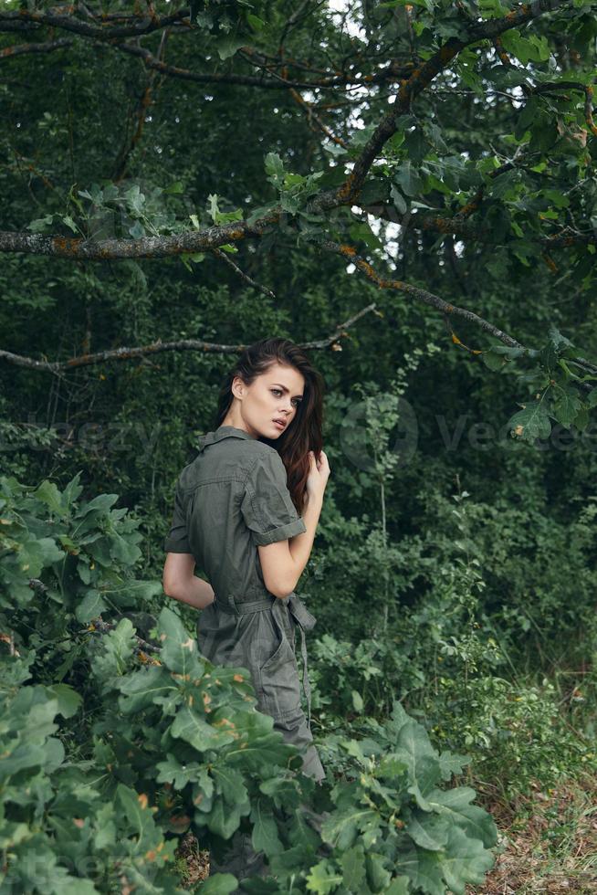 Woman in the forest Green leaves fresh air nature photo