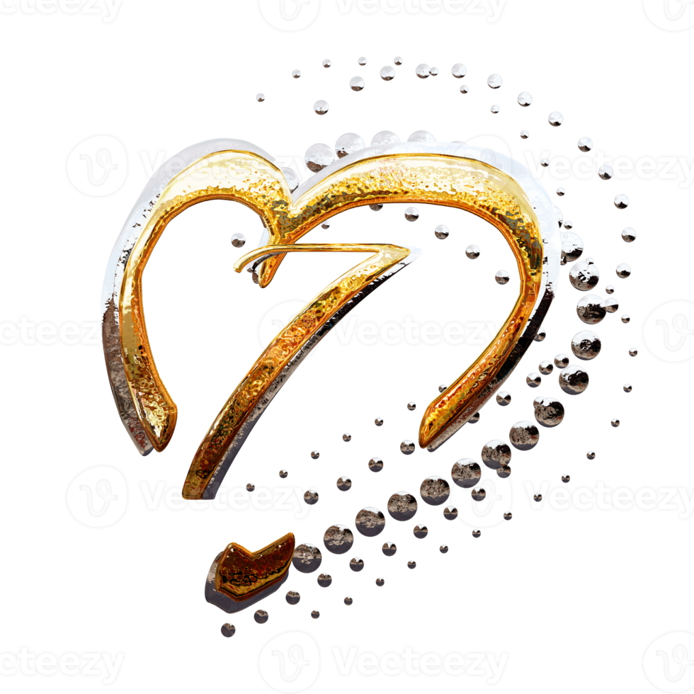 3D ILLUSTRATION,TEXT EFFECT GOLD AND SILVER 7 YEAR ANNIVERSARY DATE png