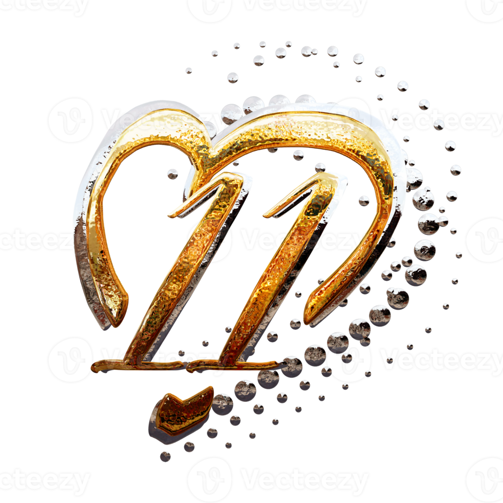 3D ILLUSTRATION,TEXT EFFECT GOLD AND SILVER 11 YEAR ANNIVERSARY DATE png