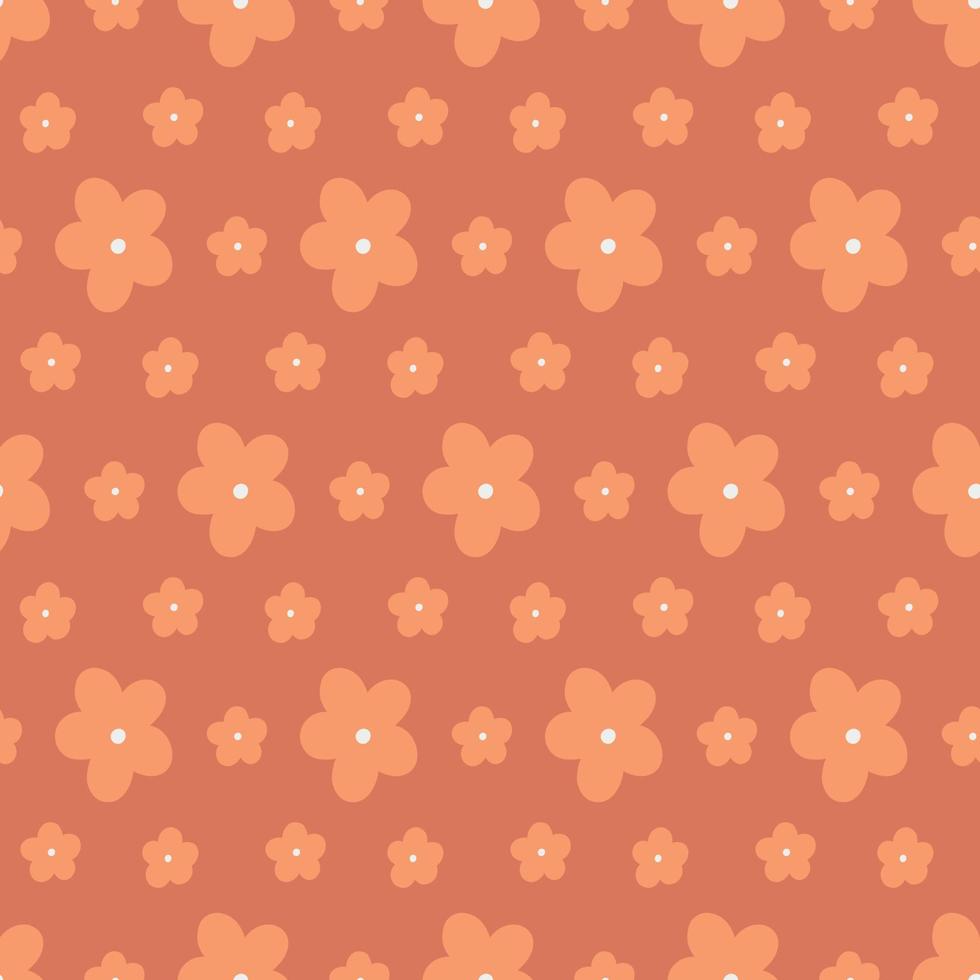 Seamless pattern groovy boho flower vector