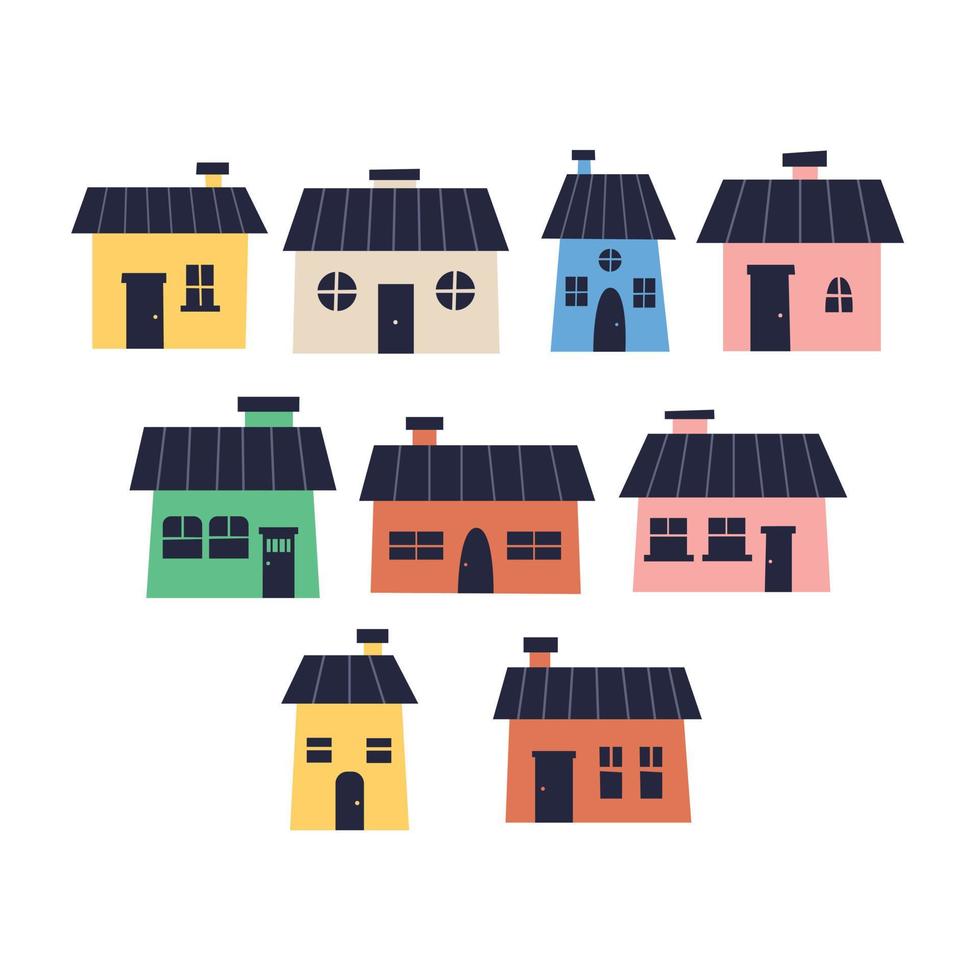 Vector collection colorful tiny house