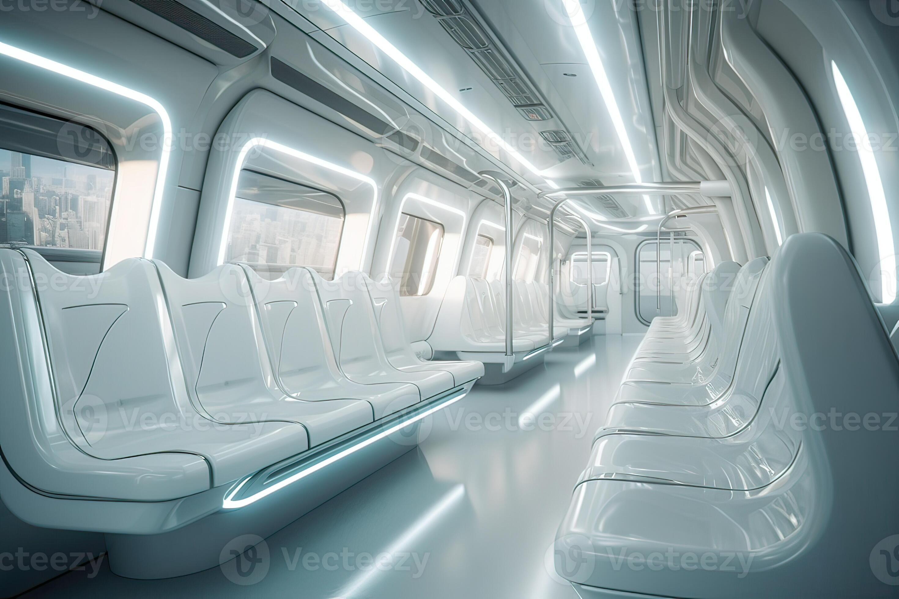 futuristic train interior