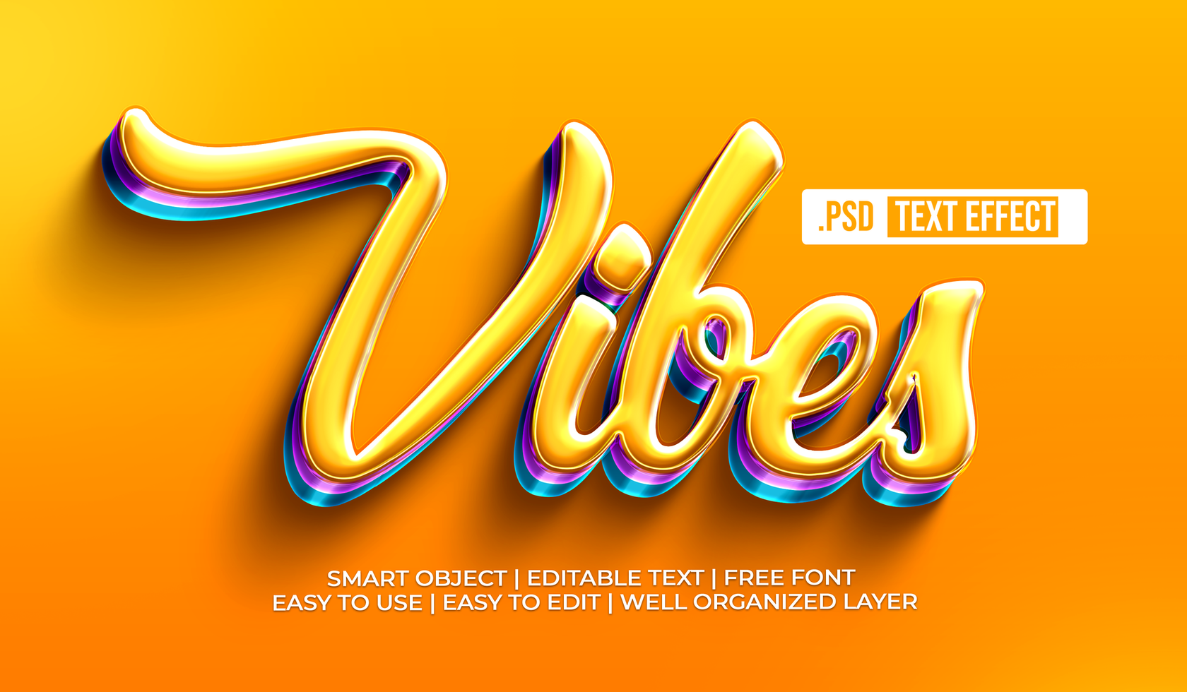 Vibes Text Style Effect psd