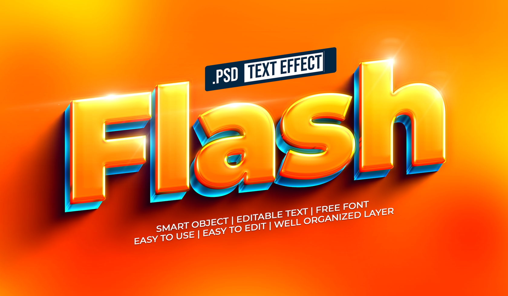 Flash Text Style Effect psd