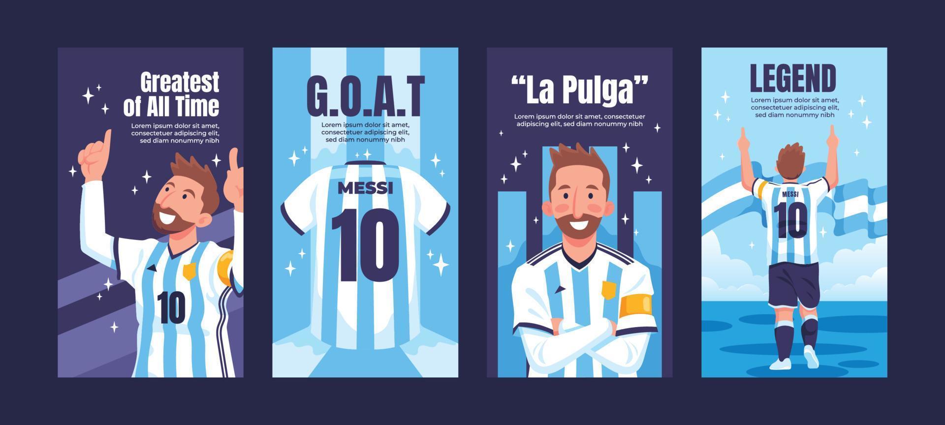 Social Media Story of Lionel Messi vector