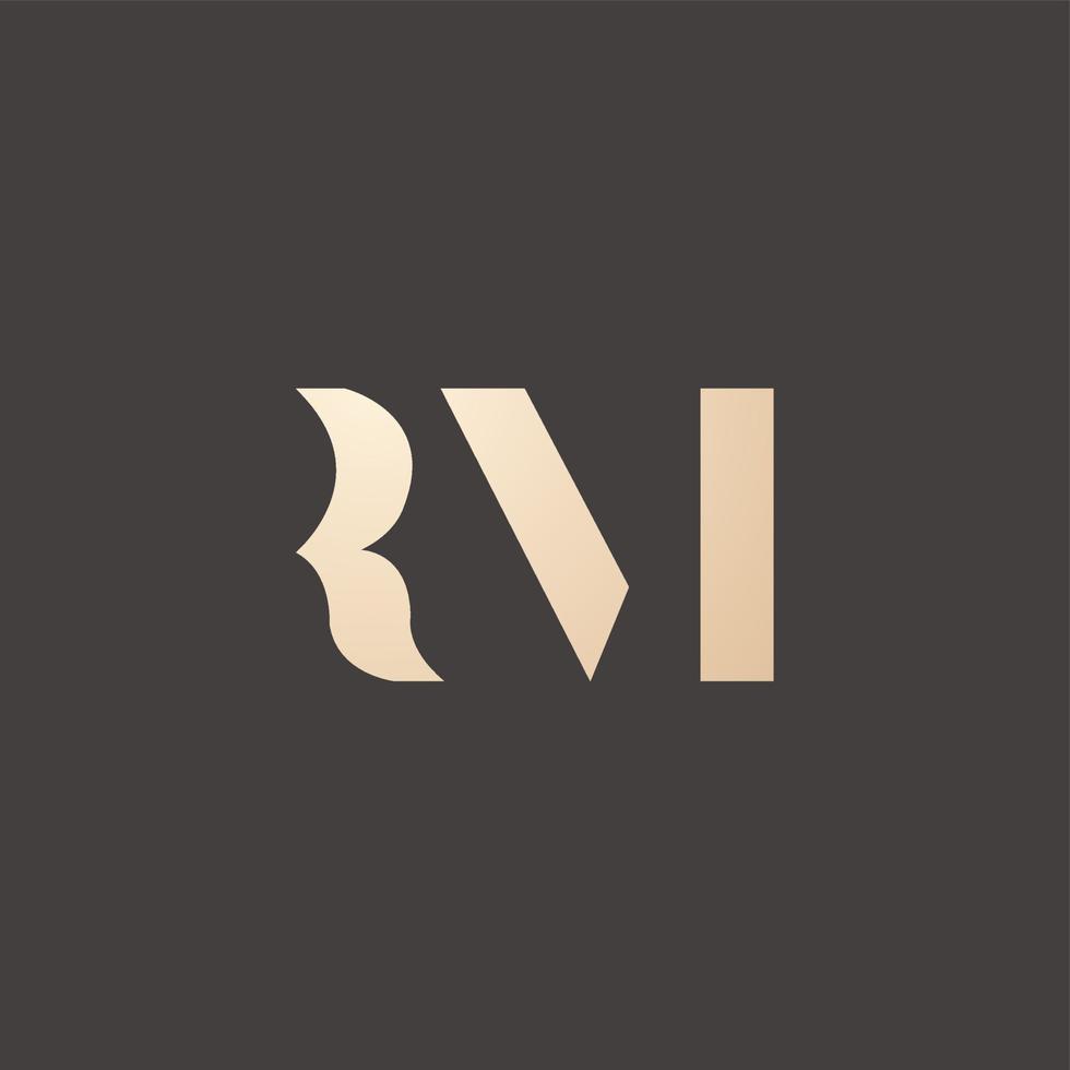 lujo y moderno resumen rm letra logo diseño vector