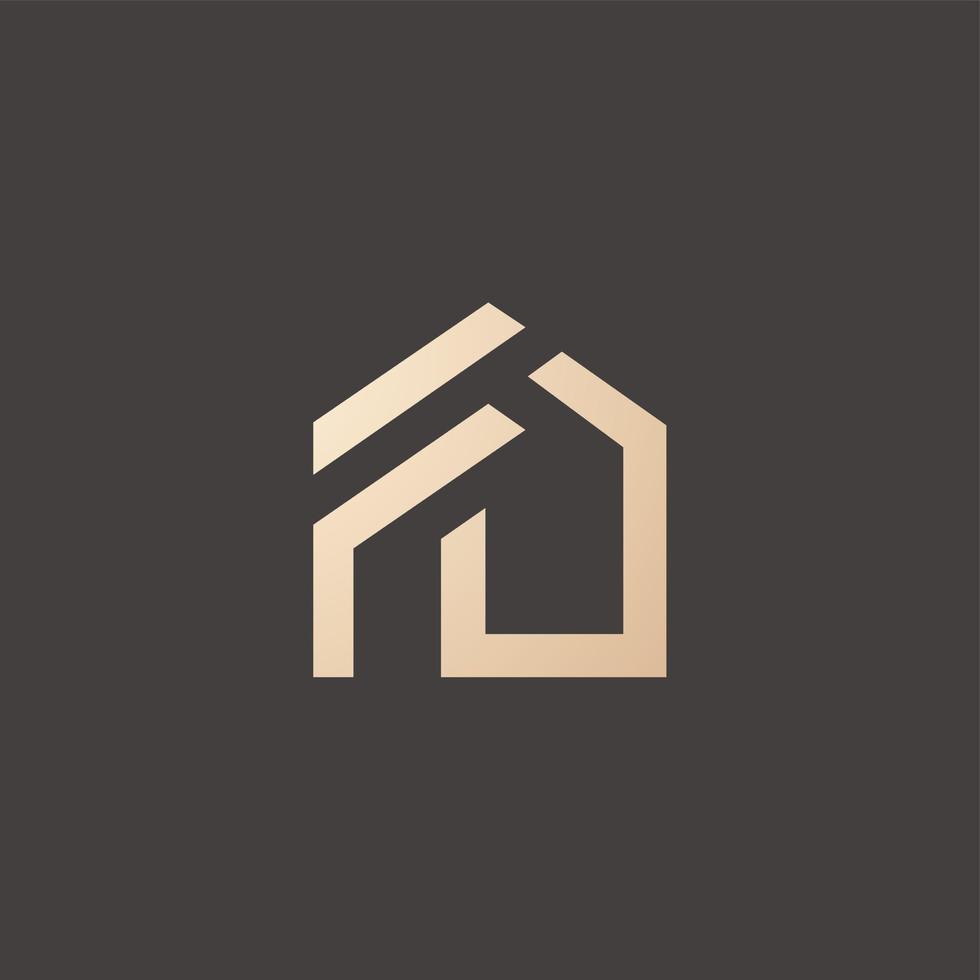 Luxury and modern FD home logo design vector image