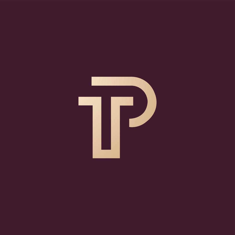 Luxury and modern TP letter logo design vector