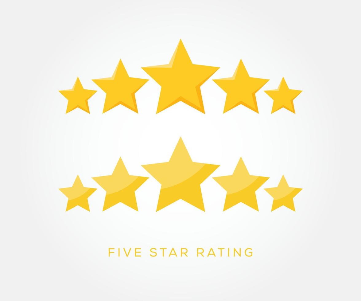Five stars icon. Stars rating review icon set. Vector illustration