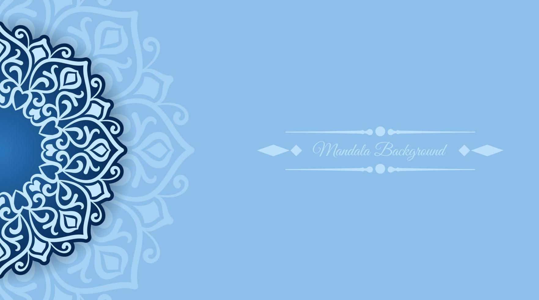 blue background with ornamental mandala vector