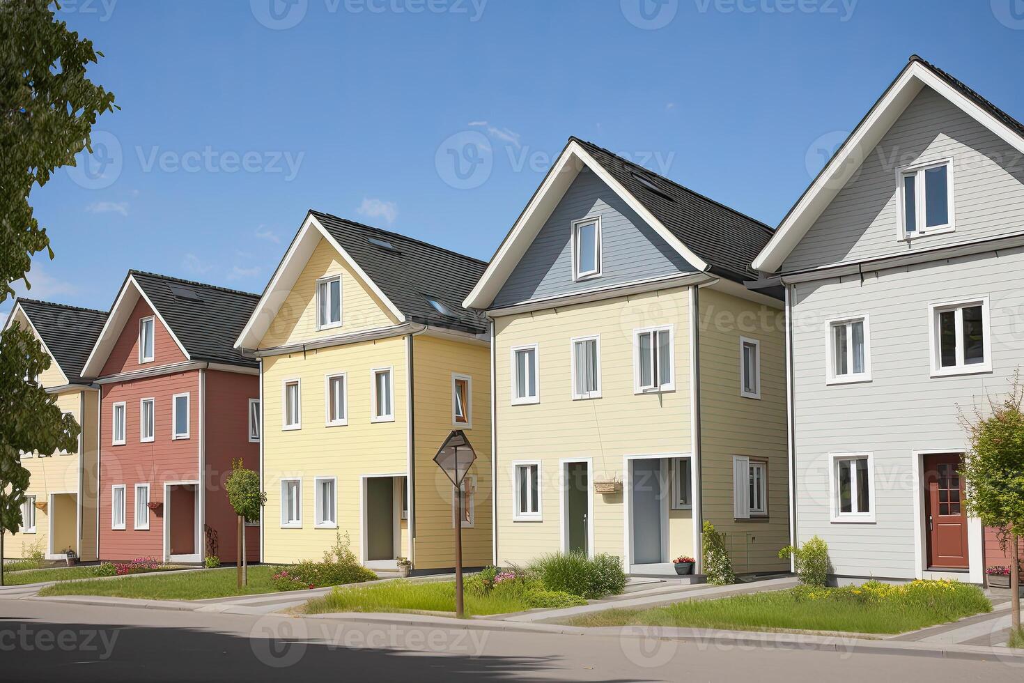 illustration of row houses photo