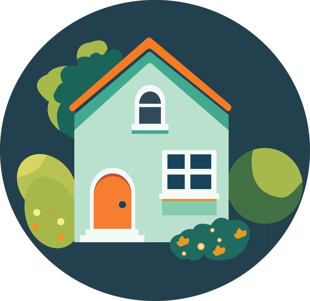 Simple illustration of the residential house vector
