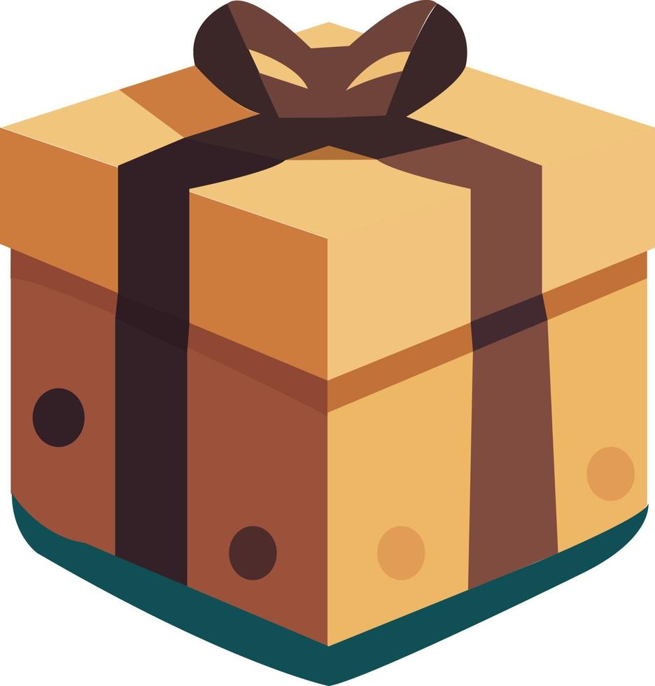 cute cartoon gift box icon vector