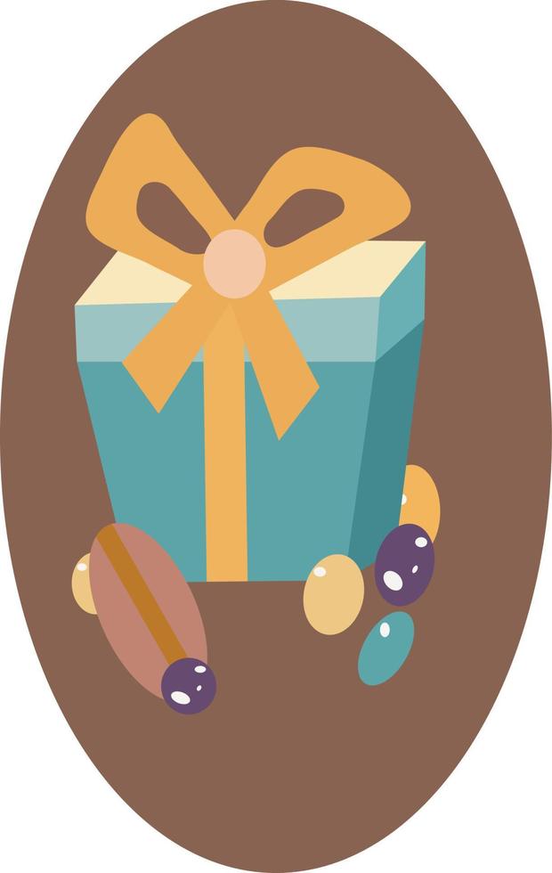 cute Easter gift box icon vector