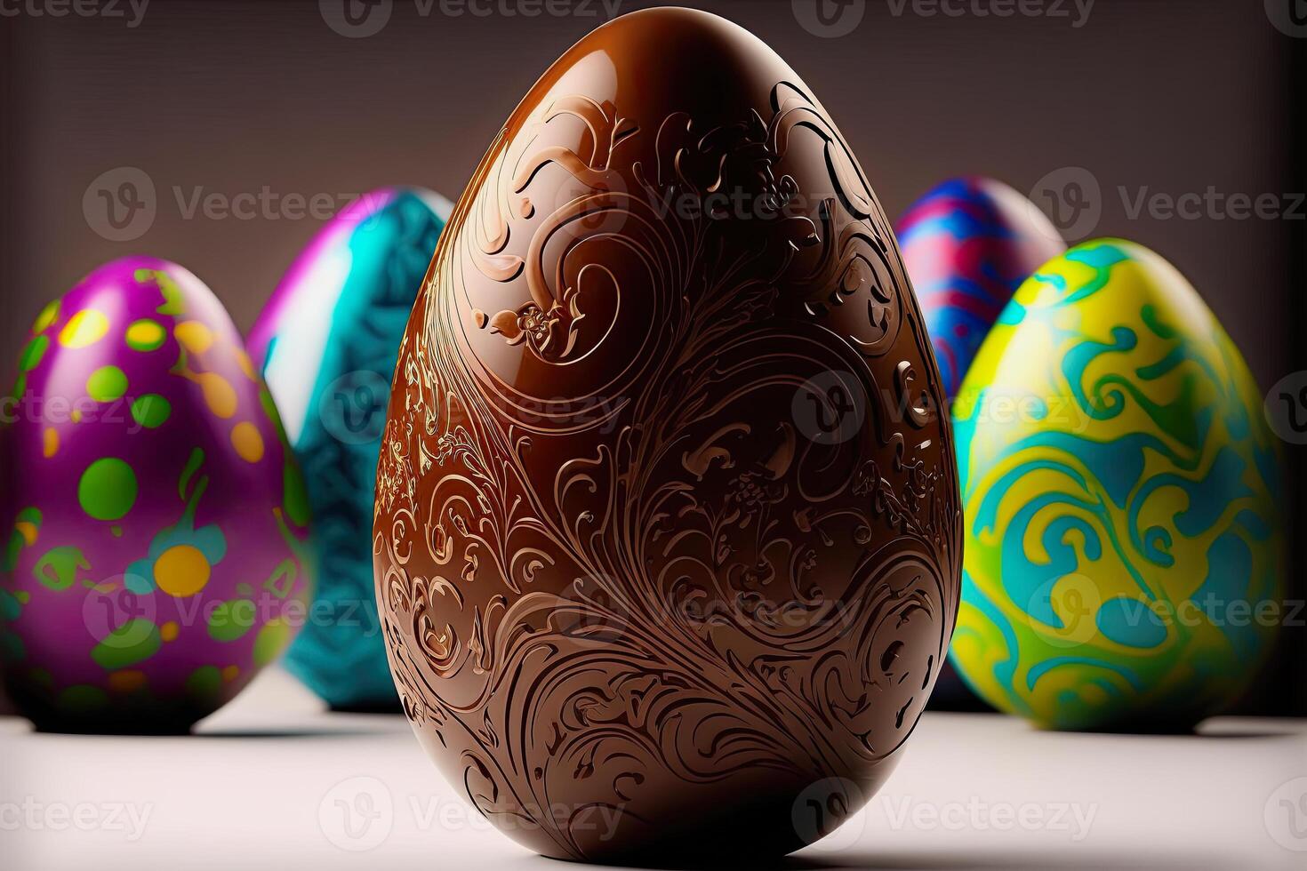 illustration of an ornamented chocolate easter egg photo