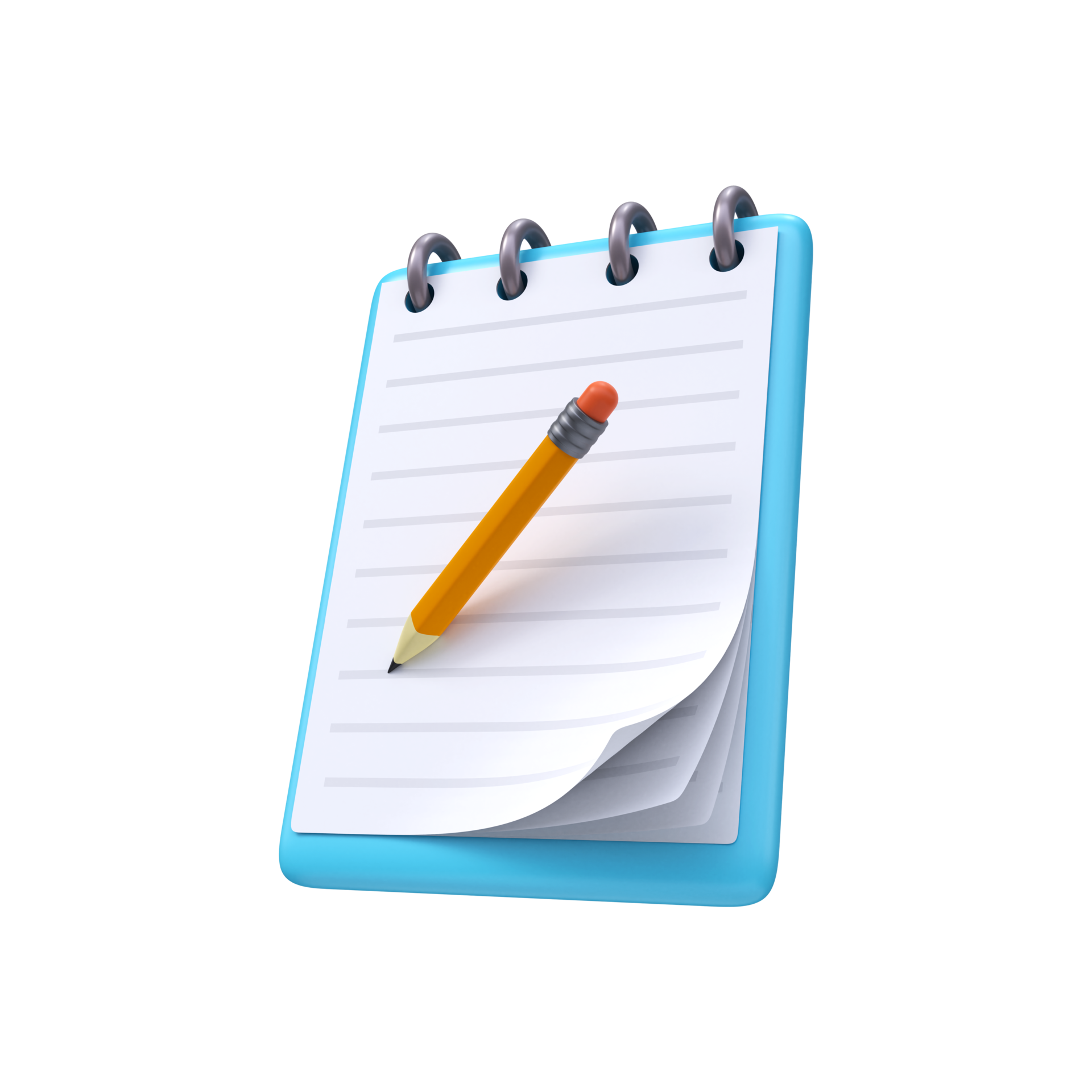 Free Notepad with pencil icon. 3d illustration 22451232 PNG with ...