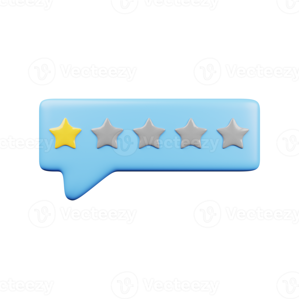 Rating one star. 3D Render png