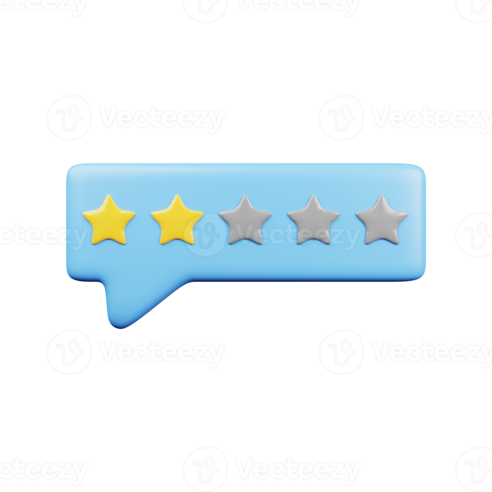 Rating two stars. 3D Render png