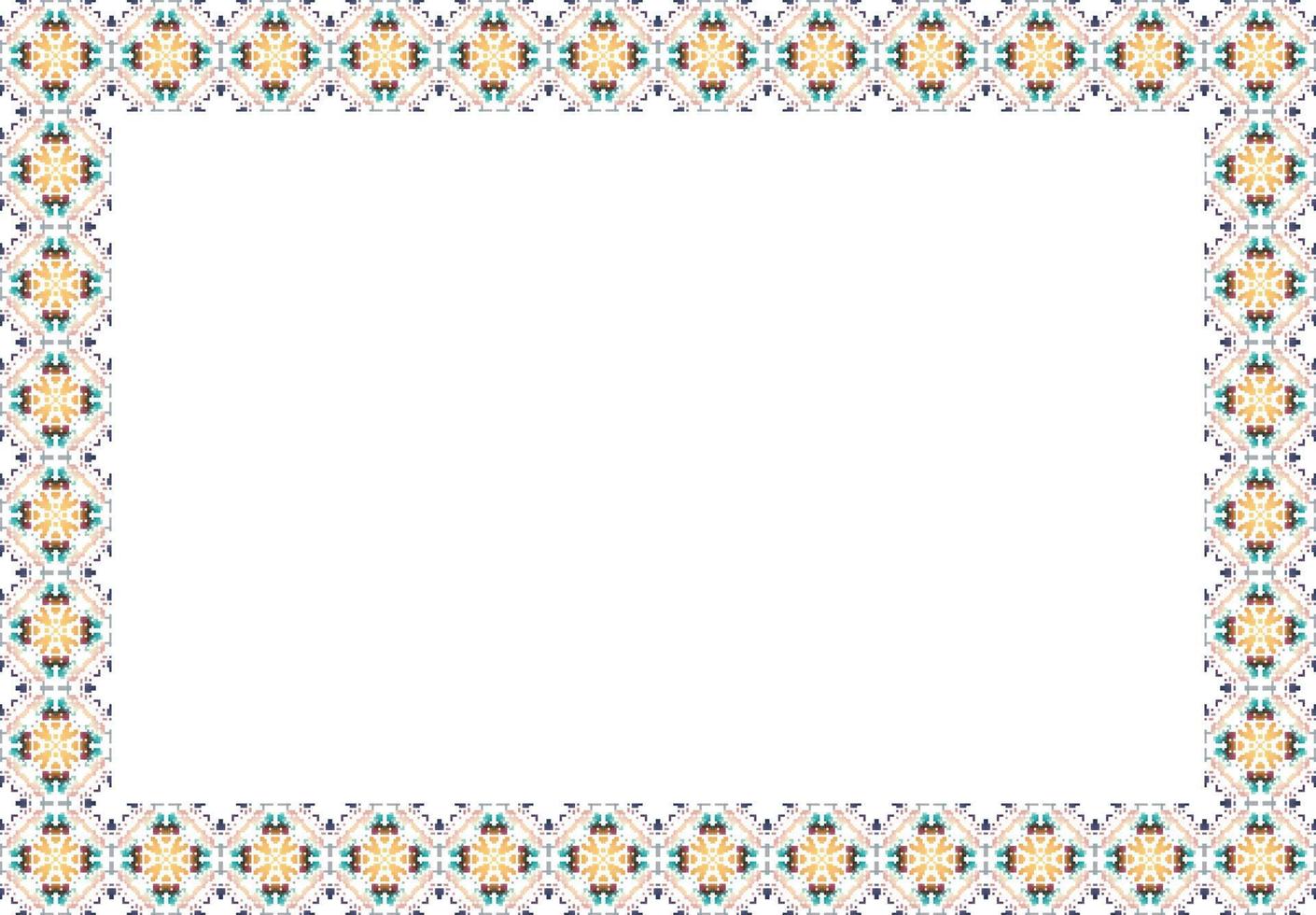 decorativo marco con floral modelo. elegante elemento para diseño en oriental estilo, sitio para texto. floral borde. cordón ilustración para invitaciones y saludo tarjetas vector