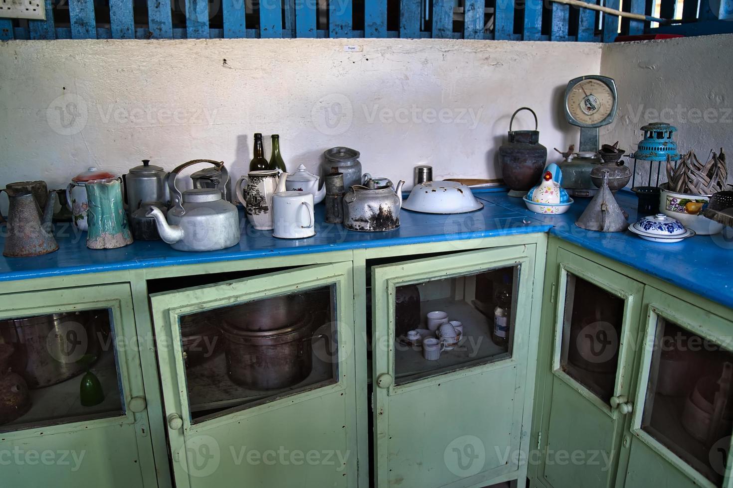 Old traditional seychelles kitchen at the craft village, Mahe Seychelles. photo