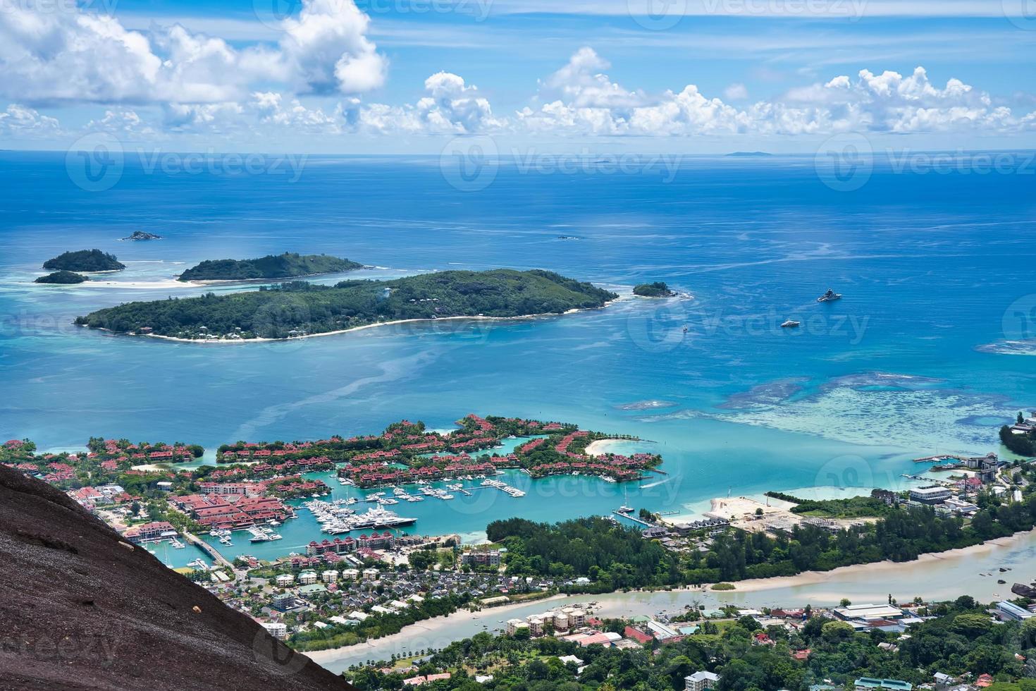 View of eden island and cerf island Mahe Seychelles photo