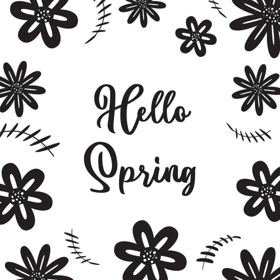 spring background with floral decoration, text editable. Template for banner, poster, social media, greeting card. vector