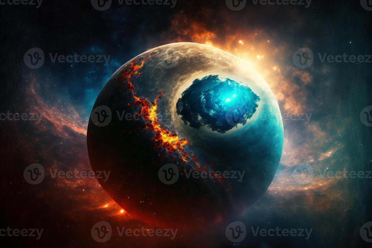 Cosmic space and stars, science fiction wallpaper. Beauty of deep space.  Colorful space galaxy and cloud nebula, AI Generated 25500724 Stock Photo  at Vecteezy
