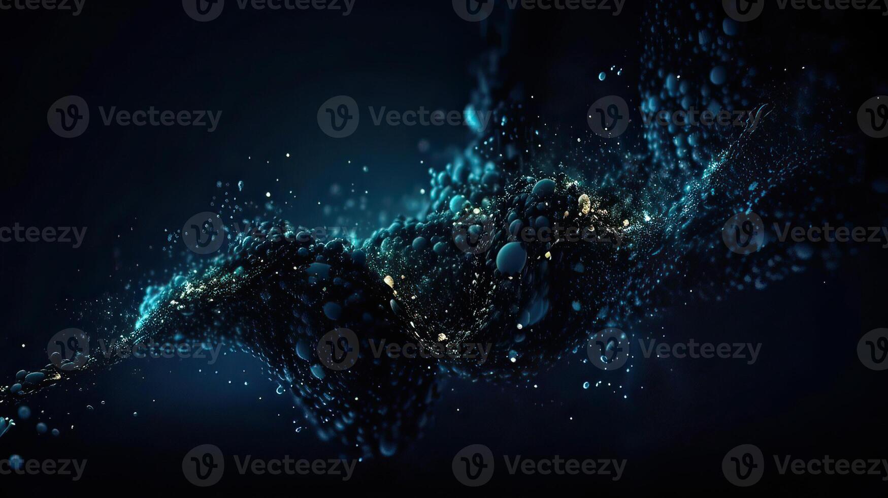 Dark blue and glow particle abstract background. . photo