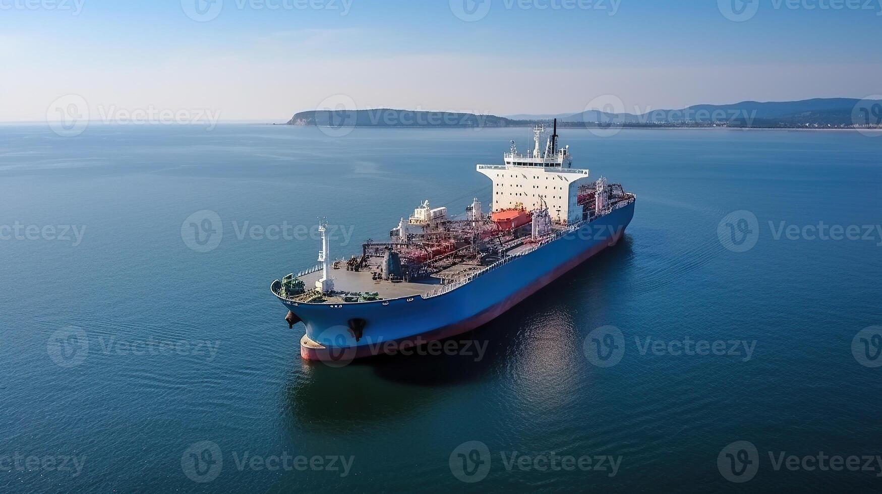 LNG tanker carrier in the sea. Gas carrier for transportation of liquefied natural gas. . photo