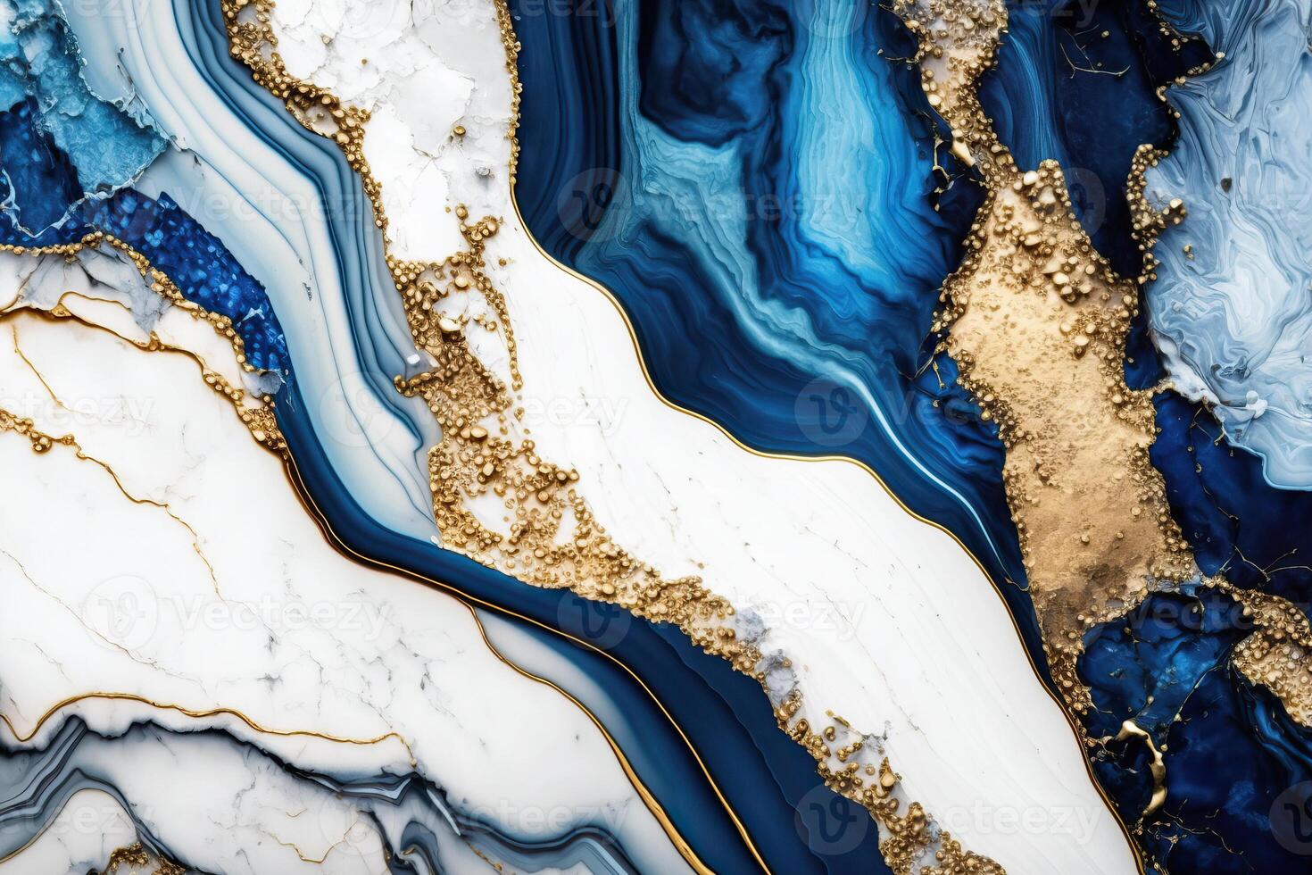 Luxury marble texture background white blue gold. Natural stone color material pattern photo