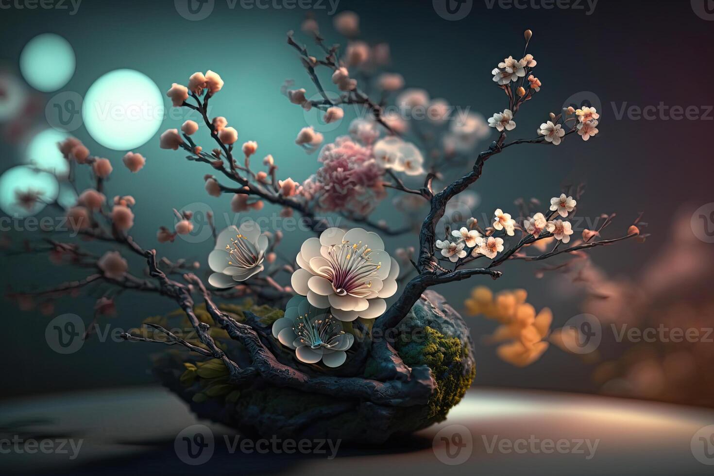 Spring blossom. Beautiful flowers blooming tree branch. Fresh spring branches of tree with flowers, natural floral seasonal easter background. Greenery springtime close up. Sunshine. . photo