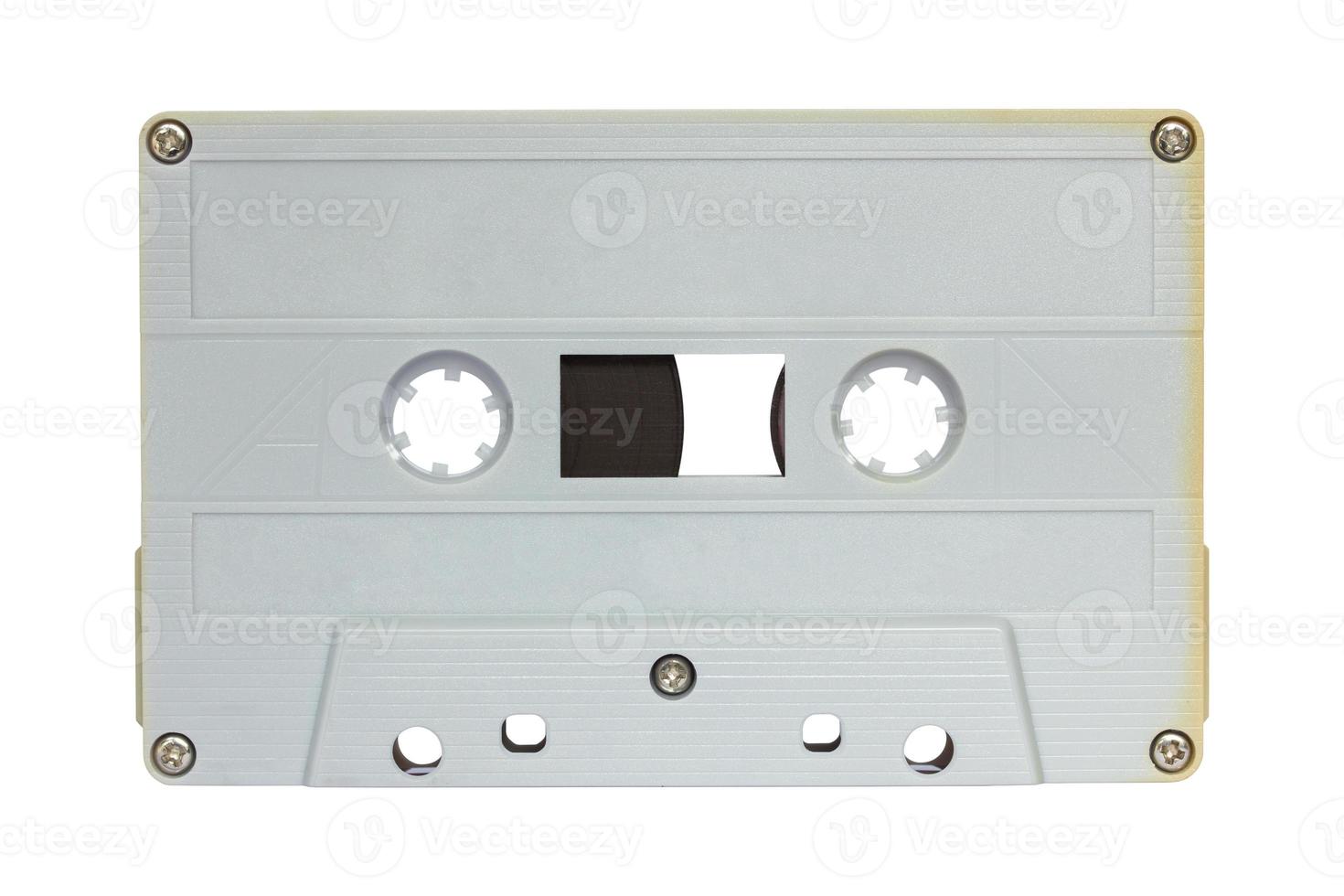 gris casete cinta aislado en blanco con recorte camino foto