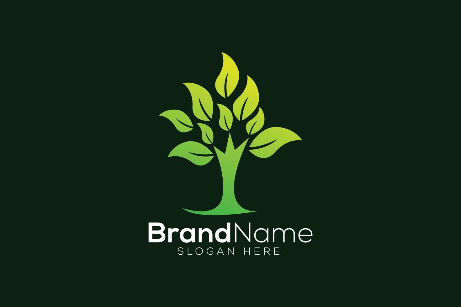 Organic eco abstract leaf logo design template vector